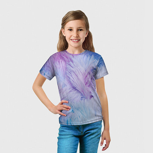 Детская футболка Цветной узор из перьев / 3D-принт – фото 5