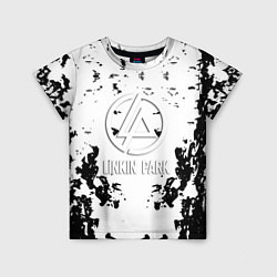 Футболка детская Linkin park краски лого чёрно белый, цвет: 3D-принт