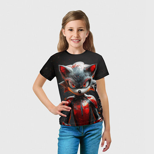 Детская футболка Ёжик Shadow в броне / 3D-принт – фото 5