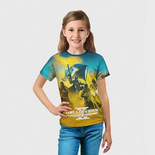 Детская футболка Сражение helldivers 2 / 3D-принт – фото 5
