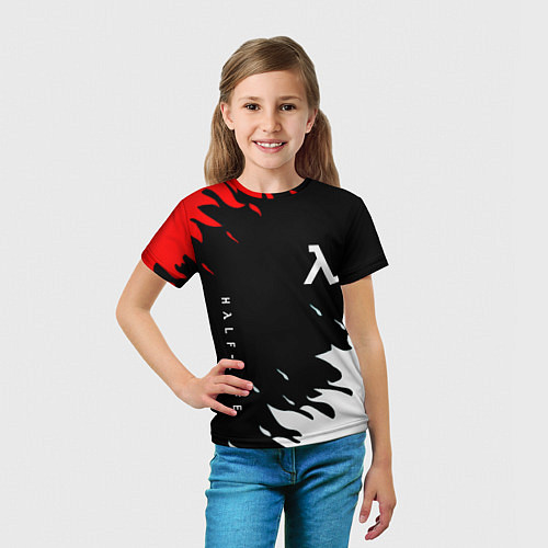 Детская футболка Half life текстура огонь / 3D-принт – фото 5