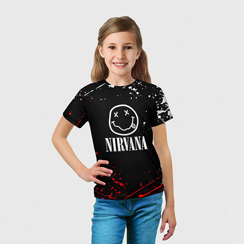 Детская футболка Nirvana брызги красок / 3D-принт – фото 5