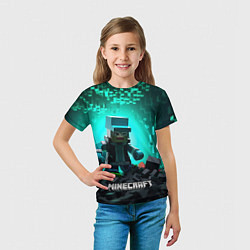 Футболка детская Minecraft квадратный персонаж, цвет: 3D-принт — фото 2