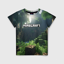 Футболка детская Minecraft logo world, цвет: 3D-принт