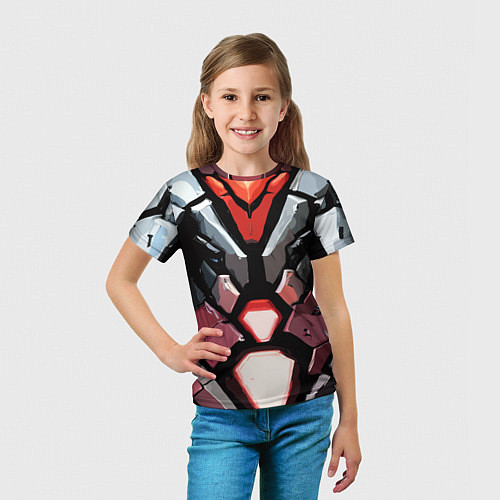 Детская футболка Красная броня киберпанк / 3D-принт – фото 5