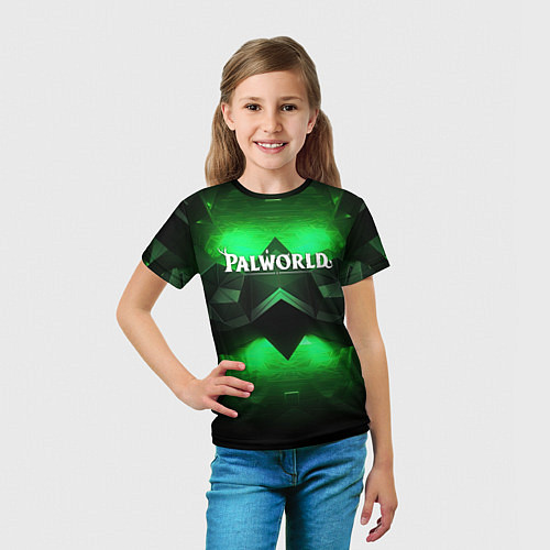 Детская футболка Palworld logo green dark / 3D-принт – фото 5