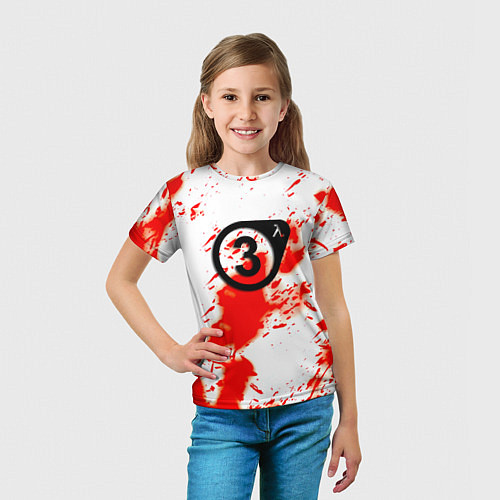 Детская футболка Half life краски текстура брызги / 3D-принт – фото 5