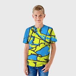 Футболка детская Жёлто-голубая графика, цвет: 3D-принт — фото 2