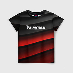 Футболка детская Palworld logo black red abstract, цвет: 3D-принт