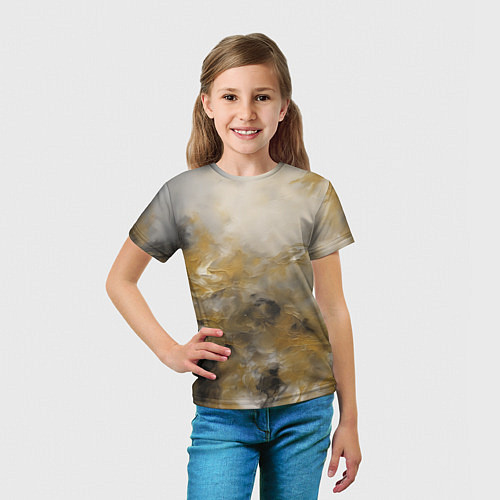 Детская футболка Желто черная абстракция / 3D-принт – фото 5