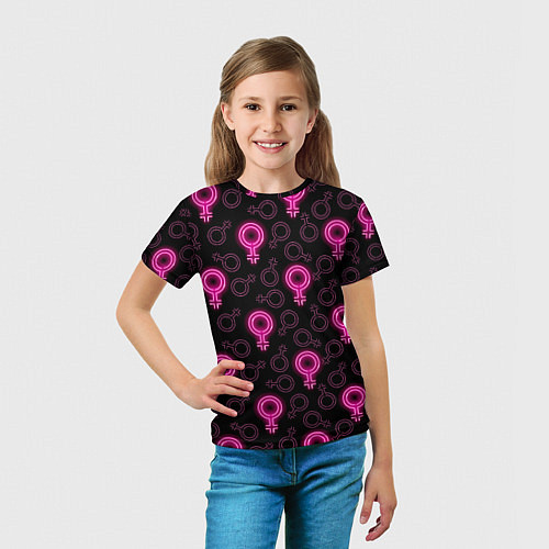 Детская футболка Женский знак венеры / 3D-принт – фото 5