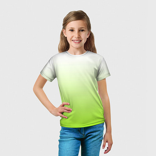 Детская футболка Бело-салатовый градиент / 3D-принт – фото 5