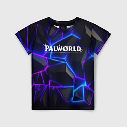 Футболка детская Palworld логотип на ярких неоновых плитах, цвет: 3D-принт