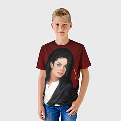 Футболка детская Michael Jackson с пантерой и автографом, цвет: 3D-принт — фото 2