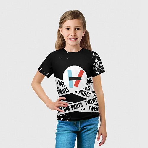 Детская футболка Twenty one pilots stripes steel / 3D-принт – фото 5