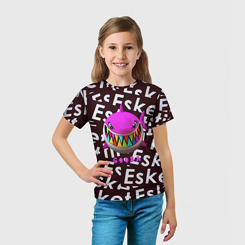 Детская футболка Esskeetit logo pattern / 3D-принт – фото 5