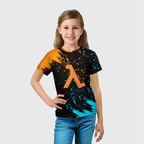 Детская футболка Half life текстура краски / 3D-принт – фото 5