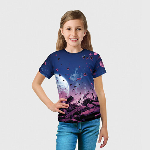 Детская футболка Абстрактные частицы в космосе / 3D-принт – фото 5