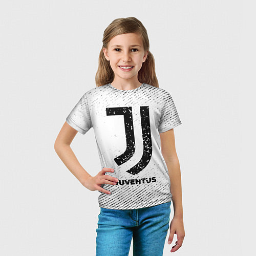 Детская футболка Juventus с потертостями на светлом фоне / 3D-принт – фото 5