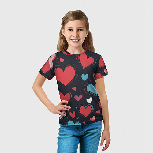 Детская футболка Сердечный паттерн / 3D-принт – фото 5