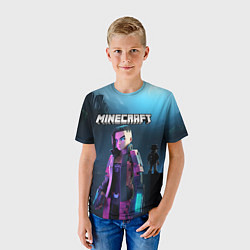 Футболка детская Minecraft woman cyberpunk, цвет: 3D-принт — фото 2