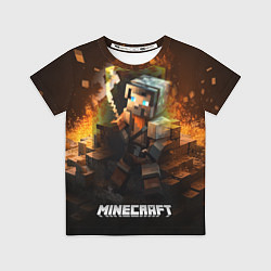 Футболка детская Minecraft персонаж искры от огня, цвет: 3D-принт