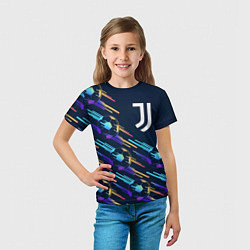 Футболка детская Juventus градиентные мячи, цвет: 3D-принт — фото 2