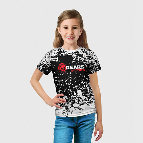 Детская футболка Gears of War белые брызги / 3D-принт – фото 5