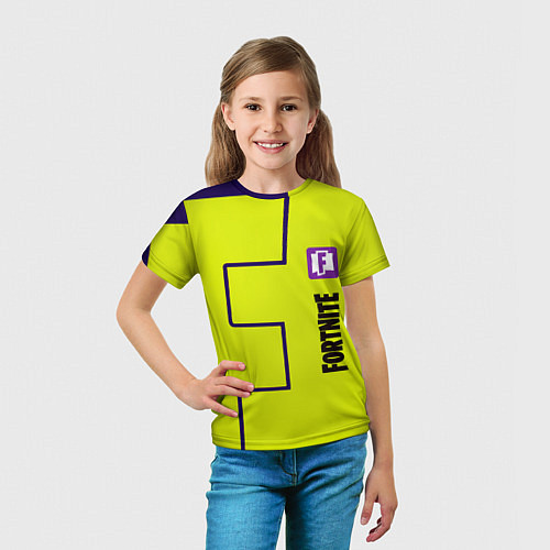 Детская футболка Fortnite logo yellow game / 3D-принт – фото 5