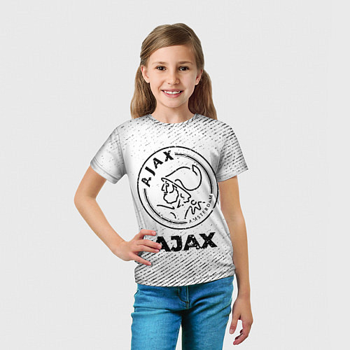 Детская футболка Ajax с потертостями на светлом фоне / 3D-принт – фото 5