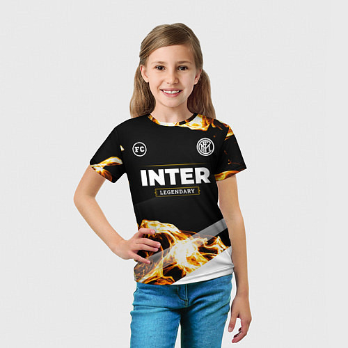 Детская футболка Inter legendary sport fire / 3D-принт – фото 5