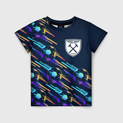 Футболка детская West Ham градиентные мячи, цвет: 3D-принт