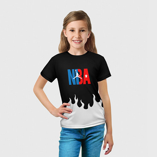 Детская футболка Баскетбол нба огонь / 3D-принт – фото 5