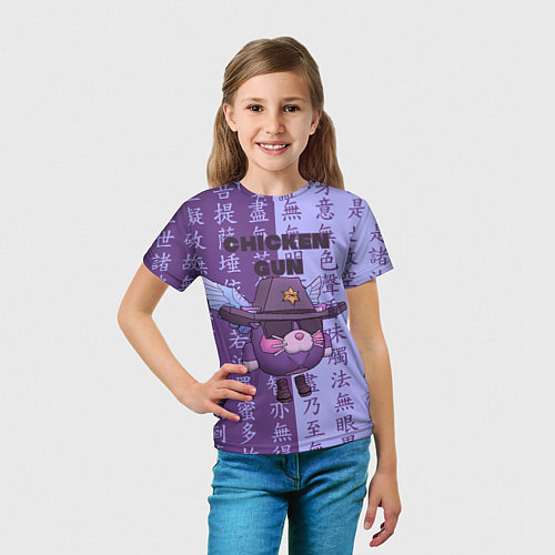 Детская футболка Чикен ган иероглифы / 3D-принт – фото 5