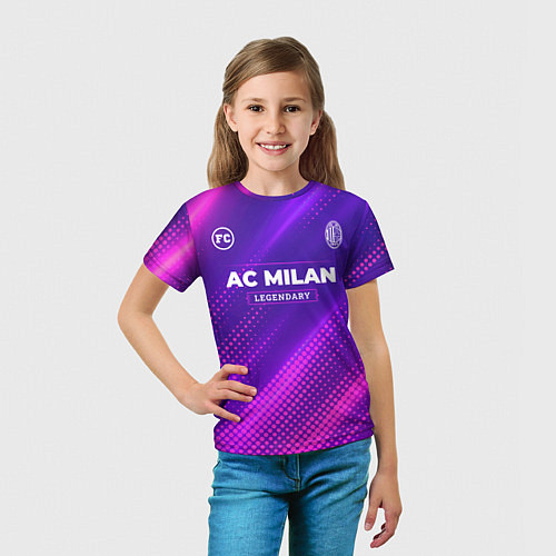 Детская футболка AC Milan legendary sport grunge / 3D-принт – фото 5