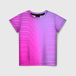 Футболка детская Розовые градиентные линии, цвет: 3D-принт