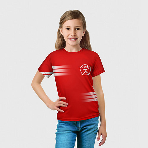 Детская футболка СССР гост три полоски / 3D-принт – фото 5
