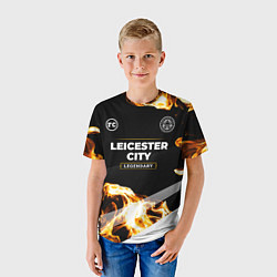 Футболка детская Leicester City legendary sport fire, цвет: 3D-принт — фото 2