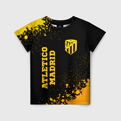 Футболка детская Atletico Madrid - gold gradient вертикально, цвет: 3D-принт