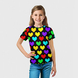 Футболка детская Undertale heart pattern, цвет: 3D-принт — фото 2