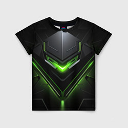 Футболка детская Green and black abstract style, цвет: 3D-принт