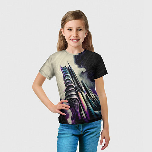 Детская футболка Футуристичная башня / 3D-принт – фото 5