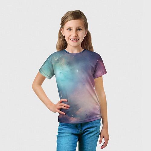 Детская футболка Нежный космос / 3D-принт – фото 5