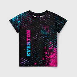 Футболка детская Everton - neon gradient вертикально, цвет: 3D-принт