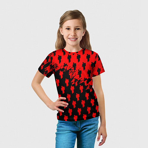 Детская футболка Billie Eilish pattern music steel / 3D-принт – фото 5
