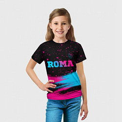 Футболка детская Roma - neon gradient посередине, цвет: 3D-принт — фото 2