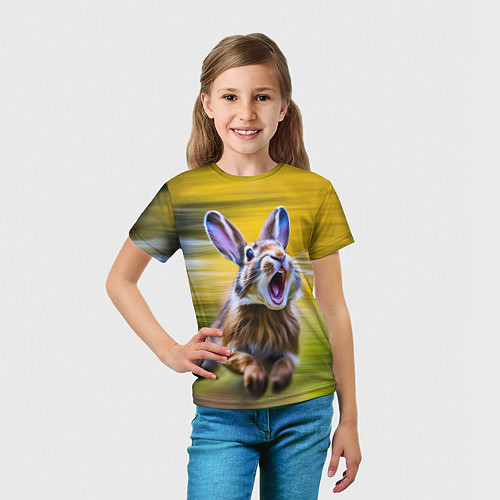 Детская футболка Крик бегущего зайца / 3D-принт – фото 5
