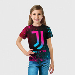Футболка детская Juventus - neon gradient, цвет: 3D-принт — фото 2