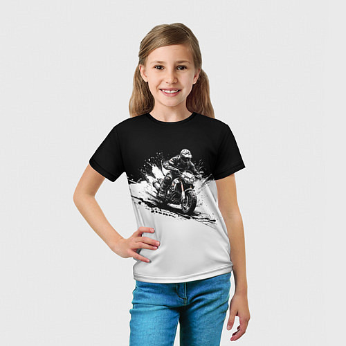 Детская футболка Scrambler BlacknWhite / 3D-принт – фото 5