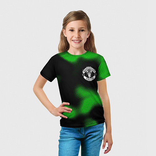 Детская футболка Manchester United sport halftone / 3D-принт – фото 5
